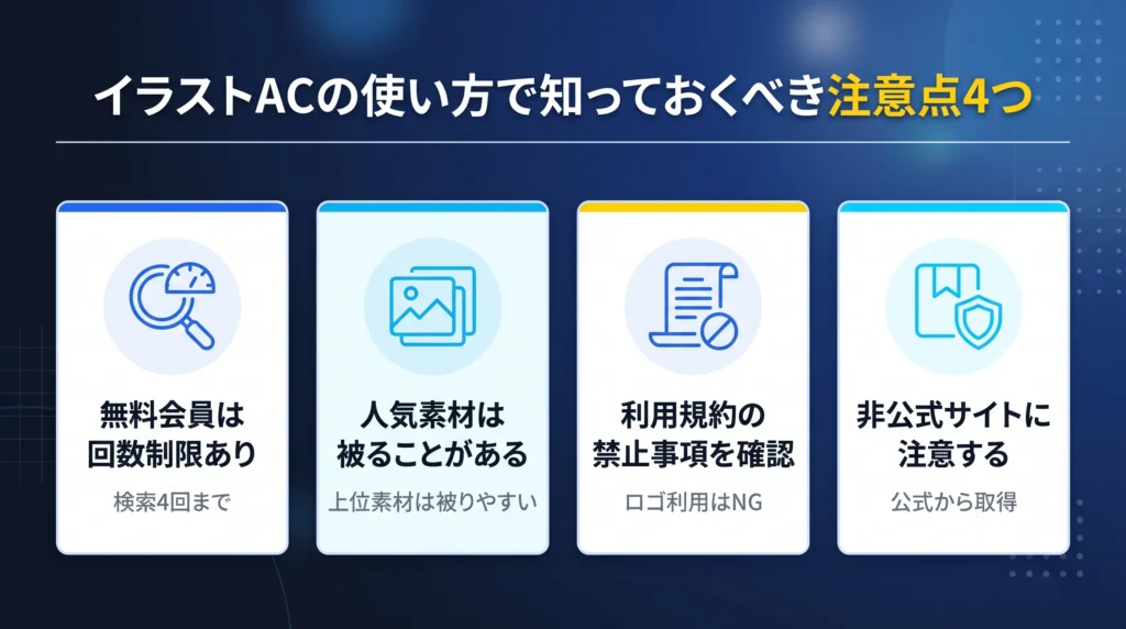 イラストACの使い方で知っておくべき注意点4つ